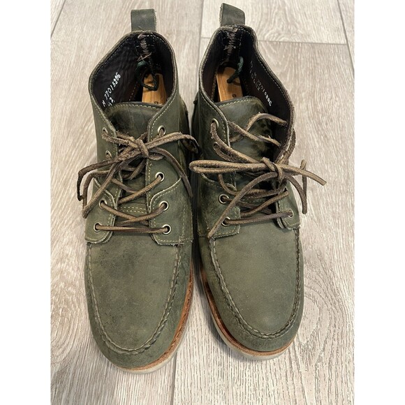 Ronnie Fieg By Sebago Shoes Mens size 10M Chukka Moccasin Boots Green - Picture 3 of 10